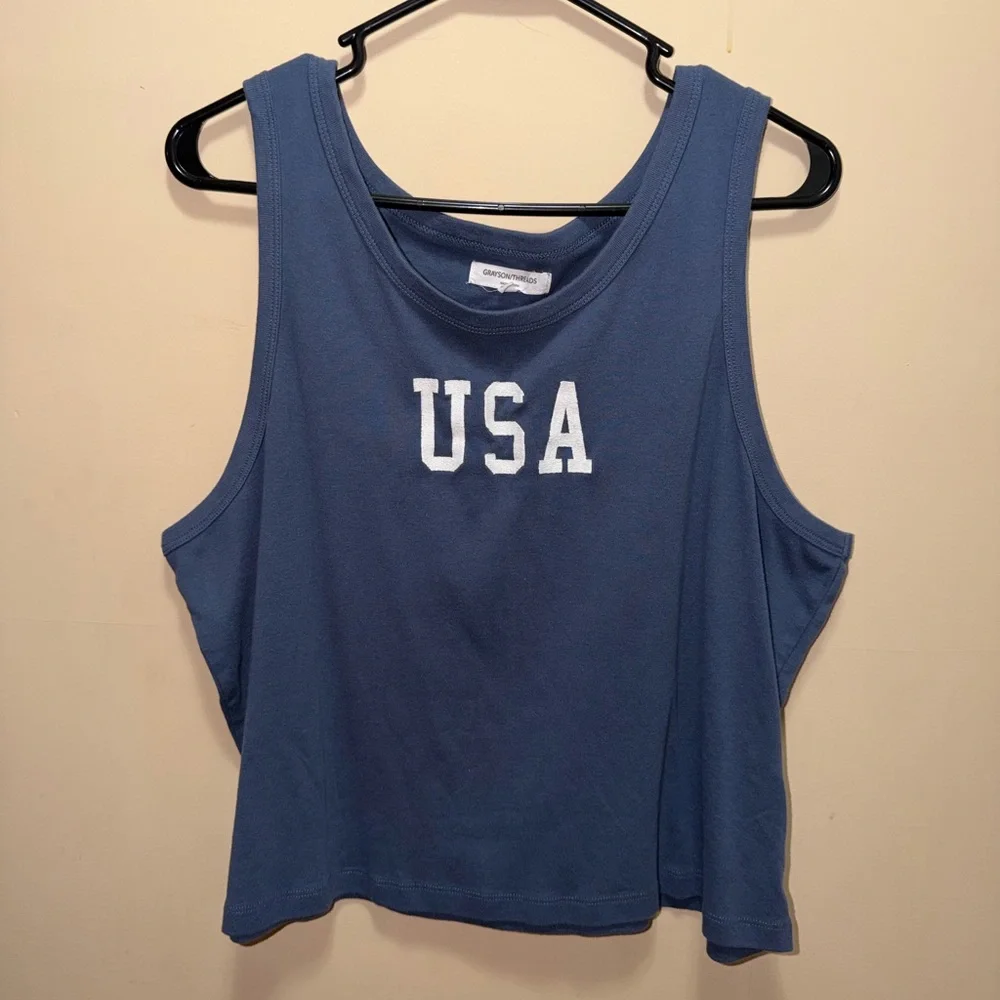 Grayson Threads Blue USA Tank Top - Picture 1 of 5